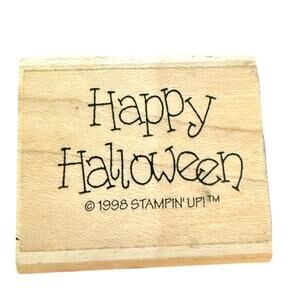 Stampin Up! Vintage 1998 Happy Halloween Rubber Stamp